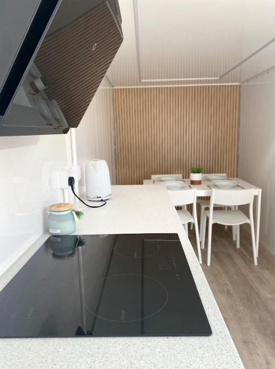 Larger pod kitchen dining area